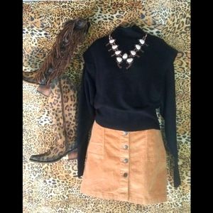 Prologue Black Ruffle Turtleneck Sweater